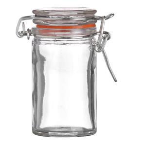 Urban Living Voorraadpotje/kruidenpotje - mini - 70 ml - glas - met beugelsluiting -