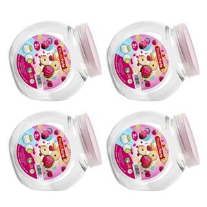 PlasticForte Snoeppot/voorraadpot - 4x - 2L - oud roze - kunststof - D12 x H17 cm -
