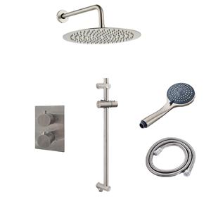 Saniclear Exclusive inbouw regendouche 20cm met wandarm, 3 standen handdouche en glijstang RVS