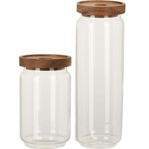 Excellent Houseware Keuken voorraadpotten set van 5x stuks in 1300 en 700 ml van glas -