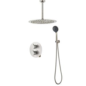 Saniclear Exclusive inbouw regendouche 30cm rond met plafondarm en 3 standen handdouche RVS