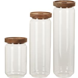 Excellent Houseware Keuken voorraadpotten set van 6x stuks in 1500/1300/700 ml van glas -
