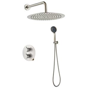 Saniclear Exclusive inbouw regendouche 20cm rond met wandarm en 3 standen handdouche RVS