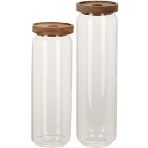 Excellent Houseware Keuken voorraadpotten set van 5x stuks in 1500 en 1300 ml van glas -