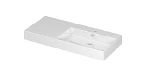 INK Unlimited porseleinen wastafel rechts zonder kraangat 100 x 45 x 11 cm, glanzend wit