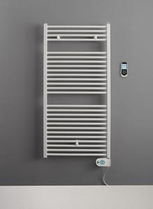 Instamat Robina elektrische handdoekradiator met witte thermostaat 121x60cm wit 600W