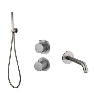 Sanilux Badset Inbouw  Hops Met Box Thermostaat Muurbevestiging Gunmetal