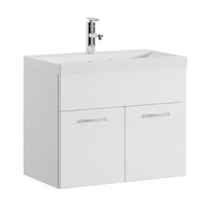 Badplaats Badkamermeubel Montreal Set 01 60 x 35 cm - Wit Hoogglans - Badmeubel met Wastafel