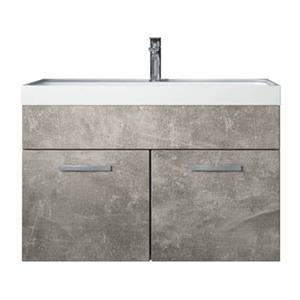 Badplaats Badkamermeubel Set Paso 01 80 x 40 cm - Beton Grijs - Badmeubel met Wastafel