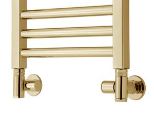 TVS Design Plus radiator aansluitset 130 haaks goud gepolijst