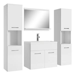 Badplaats Badkamermeubel Set Montreal XL 60 x 35 cm - Wit Hoogglans - Badmeubel met spiegel en zijkasten
