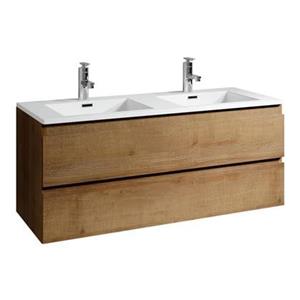 Badplaats Badkamermeubel Set Angela 120 cm - Eiken - Badmeubel met Wastafel