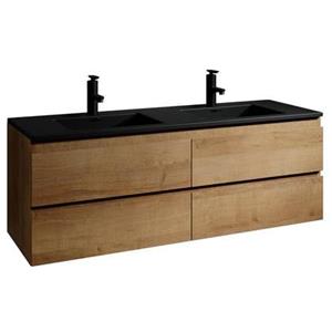 Badplaats Badkamermeubel set angela 140 cm - badmeubel met zwarte