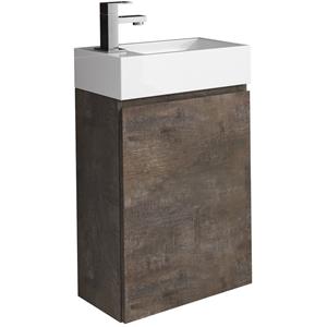 WC Badmöbel Angela 40x22 cm Stone ash - Schrank Waschbecken Badezimmer Toilette - Stone ash