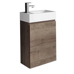 Wc Badmöbel Angela 40x22 cm Braun eiche - Schrank Waschbecken Badezimmer Toilette - Braun eich