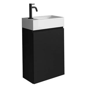 Badplaats Toiletmeubel Angela 40 cm x 22 cm - Zwart houtnerf