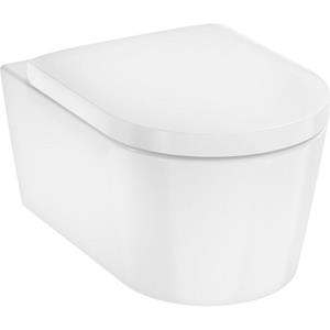 Hansgrohe EluPura S wall-hung toilet 540 w/flush rim with SC/QR seat with lid, white