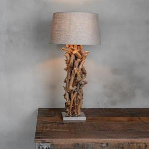 Decoratietakken Tafellamp Brocante Perentakken met vlas linnen  Lampen Kap