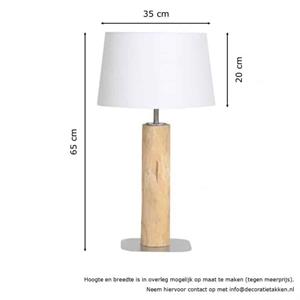 Decoratietakken Tafellamp Brocante Stam met Witte Lampen Kap