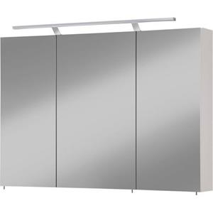 welltime Spiegelschrank "Torino", Breite 100 cm, 3-türig, LED-Beleuchtung, Schalter-/Steckdosenbox