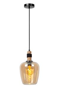 Lucide Pendelleuchte Ilona in Amber und Schwarz E27 220mm