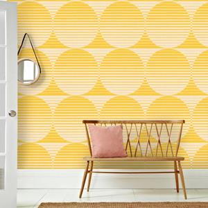 Praxis Seventies Fotobehang Print S710b4 Geel Beige 186x270cm