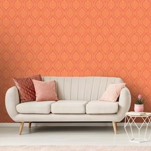 Praxis Seventies Fotobehang Print S714a4 Oranje 186x270cm