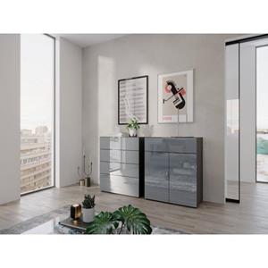 GERMANIA Ladekast OAKLAND met 4 laden. fronten en bovenblad met glas-inlay.