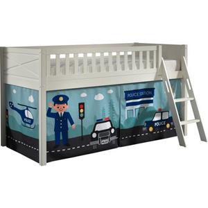 Vipack Hochbett "Scott", mit schräger Leiter, LF 90x200 cm, Vorhang, Tunnel, 7 Designs