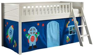 Vipack Hoogslaper Scott met schuine ladder, ligoppervlak 90 x 200 cm, doek, tunnel, 4 designs