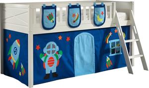 Vipack Hoogslaper Scott met schuine ladder, ligoppervlak 90 x 200 cm, doek, pockets, 4 designs