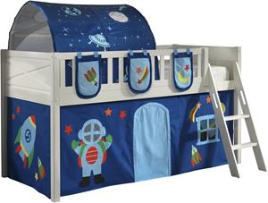 Vipack Hoogslaper Scott met ladder, ligoppervlak 90 x 200 cm, doek, opbergvak, tunnel, 4 designs