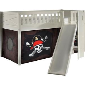 Vipack Hochbett "Scott", m. Rutsch-/Leiterturm, LF 90x200 cm, Vorhang, Tunnel, 7 Designs