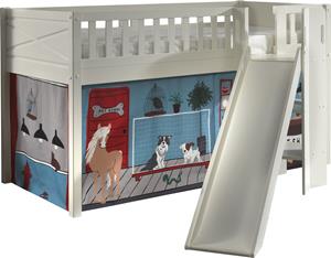 Vipack Hoogslaper Scott m. glijbaan/ladder toren, ligoppervlak 90 x 200 cm, doek, tunnel, 7 designs