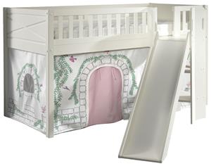 Vipack Hoogslaper Scott m. glijbaan/ladder toren, ligoppervlak 90 x 200 cm, doek, tunnel, 4 designs