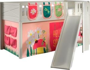 Vipack Hoogslaper Scott m. glijbaan/ladder toren, ligoppervlak 90 x 200 cm, doek, opbergvak, 4 designs