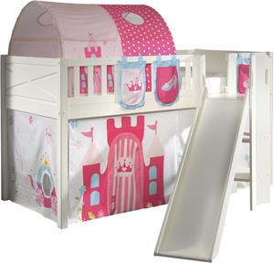 Vipack Hoogslaper Scott met schuine ladder, ligoppervlak 90 x 200 cm, doek, tunnel, 4 designs