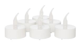 Batterijverlichting 6 stuks LED theelicht geel vlameffect met timer - 