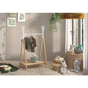 Vipack Kleiderständer "Kiddy", mit Hängemöglichkeit und Schuhablage, Kiefermassiv natur/weiß