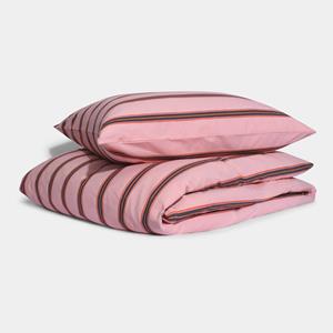 Homehagen Cotton percale Bedding set- Pink dobby stripe - Pink dobby stripe / 60x70 / 150x210