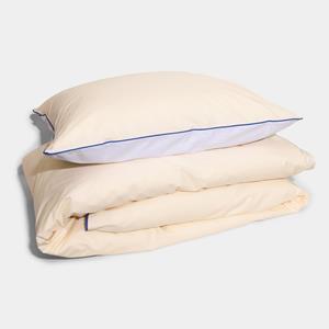 Cotton percale Bedding set - Cream and White - Cream and White / 60x63 / 140x200