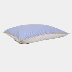 Homehagen Cotton percale Pillowcase - Blue stripe Yellow piping - Blue stripe Yellow piping / 60x63