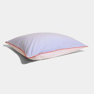 Homehagen Cotton percale Pillowcase - Blue stripe Orange piping - Blue stripe Orange piping / 50x70