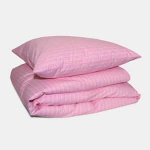 Homehagen Cotton percale Pillowcase - Pink shirt stripe - Pink shirt stripe / 50x60