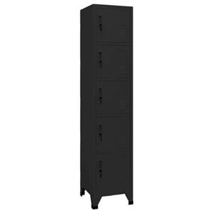 vidaXL Fächerschrank Schließfachschrank Schwarz 38x40x180 cm Stahl (1-St)