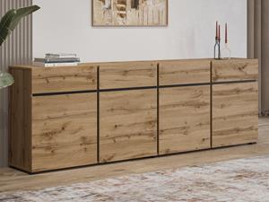 Mobistoxx Dressoir CROSSAIR 4 deuren 4 lades wotan eik