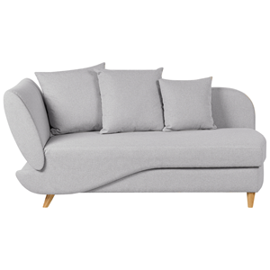 BELIANI Chaise longue met opbergruimte stof lichtgrijs MERI II