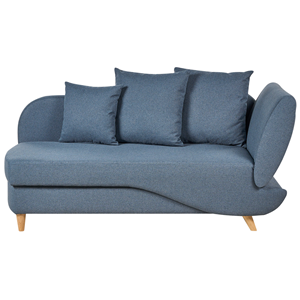 BELIANI Chaise longue met opbergruimte stof blauw rechtszijdig MERI II