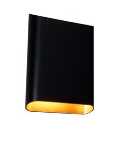 Licht & wonen Wandlamp Diaz Zwart - Goud Led 2 x 6Watt IP65