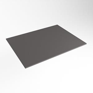 Mondiaz TOP 46 Topblad - 50x46x0.9cm - geschikt voor afdekplaat - Solid surface - Dark Grey TOP46-50X0.9DG